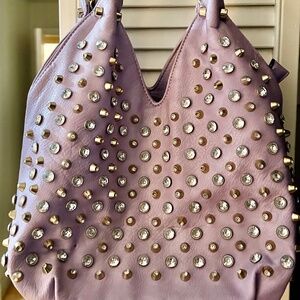 Hobo lavender purse with rhinestones